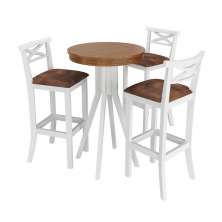 Conjunto Mesa Bistrô com 3 Banquetas Valência Branco