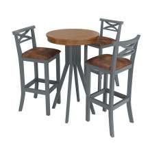 Conjunto Mesa Bistrô com 3 Banquetas Valência Cinza