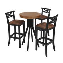 Conjunto Mesa Bistrô com 3 Banquetas Valência Preto