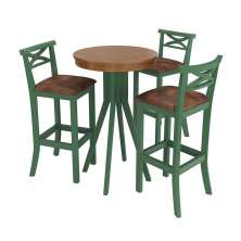 Conjunto Mesa Bistrô com 3 Banquetas Valência Verde