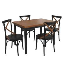 Conjunto Sala de Jantar e Cozinha Com 4 Cadeiras X Madeira Maciça Preto