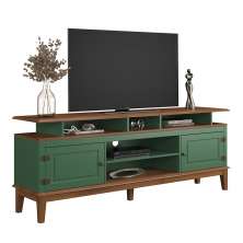 Rack de Madeira Maciça com 2P Base Elevada Verde