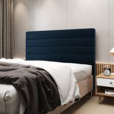 Cabeceira Atlas 140 para Cama de Casal N-025 Veludo Azul Marinho Aradecor