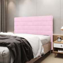 Cabeceira Atlas 160 para Cama Queen Z-021 Sued Rosa Bebê Aradecor