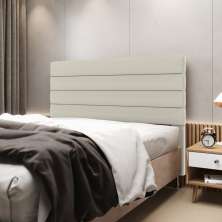 Cabeceira Atlas 195 para Cama King A-017 Couro Bege Aradecor