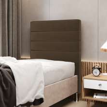 Cabeceira Atlas 90 para Cama de Solteiro N-029 Veludo Capuccino Aradecor