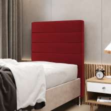 Cabeceira Atlas 90 para Cama de Solteiro N-033 Veludo Vermelho Aradecor