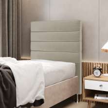 Cabeceira Atlas 90 para Cama de Solteiro Z-003 Sued Bege Aradecor