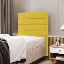 Cabeceira Atlas 90 para Cama de Solteiro Z-004 Sued Amarelo Aradecor