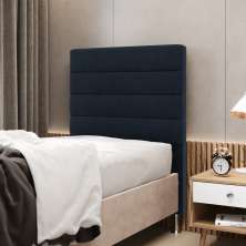 Cabeceira Atlas 90 para Cama de Solteiro Z-007 Sued Azul Marinho Aradecor