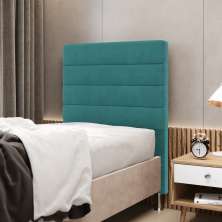 Cabeceira Atlas 90 para Cama de Solteiro Z-016 Sued Azul Turquesa Aradecor