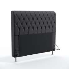 Cabeceira Bellatrix 140 Decorativa de Cama Casal N-022 Veludo Chumbo Aradecor