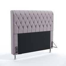 Cabeceira Bellatrix 140 Decorativa de Cama Casal N-023 Veludo Cinza Claro Aradecor