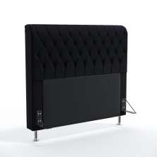 Cabeceira Bellatrix 140 Decorativa de Cama Casal N-024 Veludo Preto Aradecor