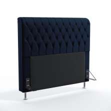 Cabeceira Bellatrix 140 Decorativa de Cama Casal N-025 Veludo Azul Marinho Aradecor