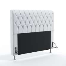 Cabeceira Bellatrix 140 Para Cama De Casal Couro Artificial Branco Aradecor