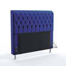 Cabeceira Bellatrix 195 Decorativa de Cama King A-019 Couro Artificial Azul Aradecor