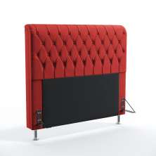 Cabeceira Bellatrix 195 Decorativa de Cama King A-020 Couro Artificial Vermelho Aradecor