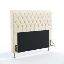 Cabeceira Bellatrix 195 Decorativa de Cama King N-030 Veludo Bege Aradecor