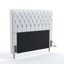 Cabeceira Bellatrix 195 Para Cama King Couro Artificial Branco Aradecor
