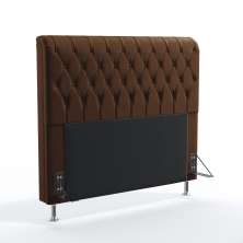 Cabeceira Bellatrix 195 Para Cama King Couro Artificial Marrom Aradecor