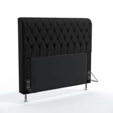 Cabeceira Bellatrix 195 Para Cama King Couro Artificial Preto Aradecor