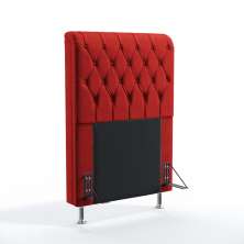 Cabeceira Bellatrix 90 Decorativa de Cama Solteiro A-020 Couro Artificial Vermelho Aradecor