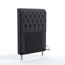 Cabeceira Bellatrix 90 Decorativa de Cama Solteiro N-022 Veludo Chumbo Aradecor