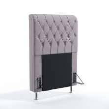 Cabeceira Bellatrix 90 Decorativa de Cama Solteiro N-023 Veludo Cinza Claro Aradecor