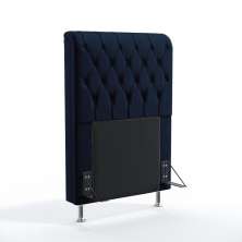 Cabeceira Bellatrix 90 Decorativa de Cama Solteiro N-025 Veludo Azul Marinho Aradecor