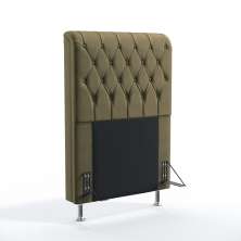 Cabeceira Bellatrix 90 Decorativa de Cama Solteiro N-029 Veludo Capuccino Aradecor