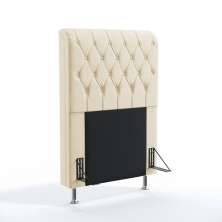 Cabeceira Bellatrix 90 Decorativa de Cama Solteiro N-030 Veludo Bege Aradecor