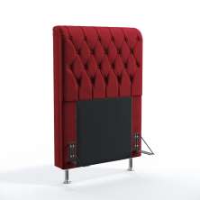 Cabeceira Bellatrix 90 Decorativa de Cama Solteiro N-033 Veludo Vermelho Aradecor