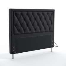 Cabeceira Centaurus 140 Decorativa de Cama Casal N-022 Veludo Chumbo Aradecor