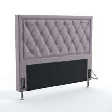 Cabeceira Centaurus 140 Decorativa de Cama Casal N-023 Veludo Cinza Claro Aradecor