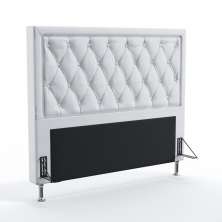 Cabeceira Centaurus 140 Para Cama De Casal Couro Artificial Branco Aradecor
