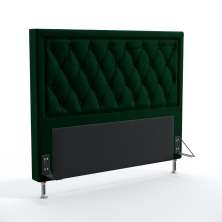 Cabeceira Centaurus 160 Decorativa de Cama Queen N-026 Veludo Verde Aradecor