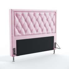 Cabeceira Centaurus 160 Decorativa de Cama Queen Z-021 Sued Rosa Bebê Aradecor
