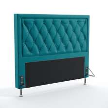 Cabeceira Centaurus 160 Para Cama Queen Suede Azul Turquesa Aradecor