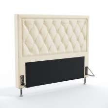 Cabeceira Centaurus 195 Decorativa de Cama King N-030 Veludo Bege Aradecor