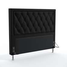Cabeceira Centaurus 195 Para Cama King Couro Artificial Preto Aradecor