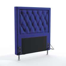 Cabeceira Centaurus 90 Decorativa de Cama Solteiro A-019 Couro Artificial Azul Aradecor