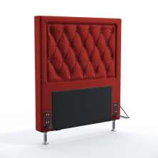 Cabeceira Centaurus 90 Decorativa de Cama Solteiro A-020 Couro Artificial Vermelho Aradecor