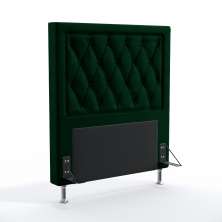 Cabeceira Centaurus 90 Decorativa de Cama Solteiro N-026 Veludo Verde Aradecor