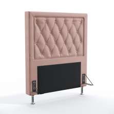 Cabeceira Centaurus 90 Decorativa de Cama Solteiro N-031 Veludo Rosê Claro Aradecor