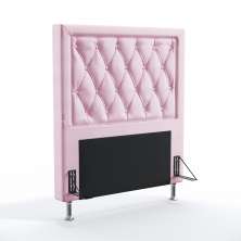 Cabeceira Centaurus 90 Decorativa de Cama Solteiro Z-021 Sued Rosa Bebê Aradecor