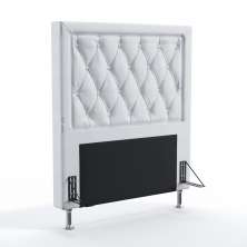 Cabeceira Centaurus 90 Para Cama De Solteiro Couro Artificial Branco Aradecor
