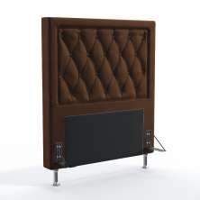 Cabeceira Centaurus 90 Para Cama De Solteiro Couro Artificial Marrom Aradecor
