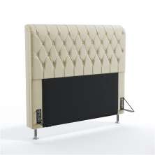 Cabeceira Decorativa Bellatrix 195 Para Cama King Sued Bege Aradecor