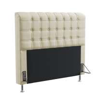 Cabeceira Decorativa Rana 195 Para Cama King Sued Bege Aradecor